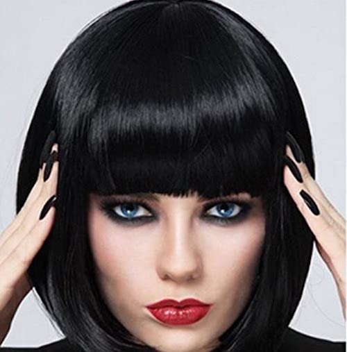 Kurze schwarze Perücke
